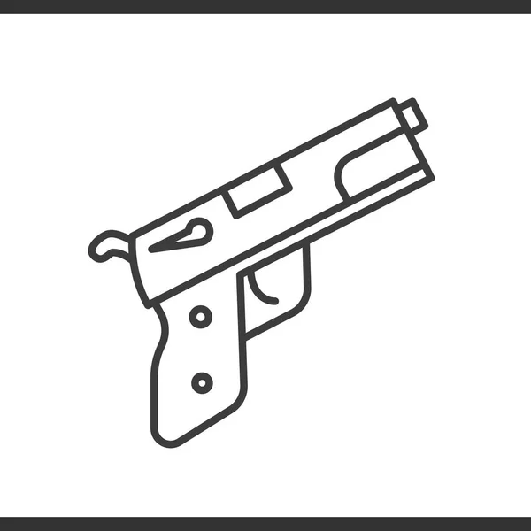 Icône linéaire de pistolet. Illustration en ligne mince . — Image vectorielle