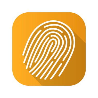 Parmak izi düz doğrusal uzun gölge simgesi. Vektör satırı simgesi.