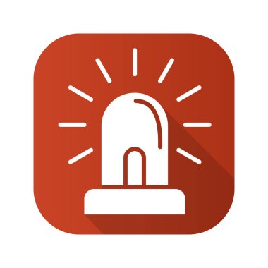 Flaşör teyp düz tasarım uzun gölge simgesi. Vektör siluet simge.