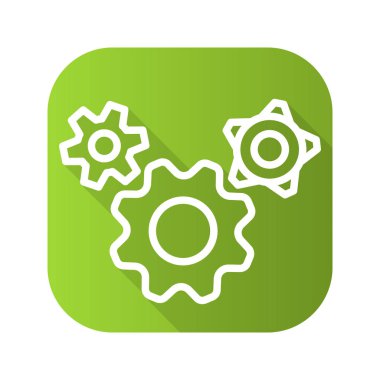 Vites seçenekleri doğrusal uzun gölge simgesi düz. Vektör satırı simgesi.