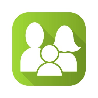 Aile düz tasarım uzun gölge simgesi. Vektör siluet simge.