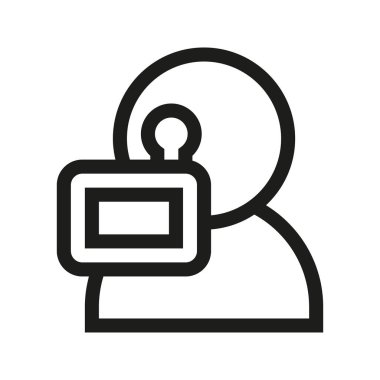 Kameramanların doğrusal simgesi. İnce hat illüstrasyon. Çizim vektör izole anahat.