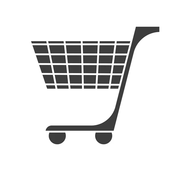 Shopping cart pictogram. Druppel schaduw silhouet symbool. Negatieve ruimte. Vectorillustratie geïsoleerd. — Stockvector