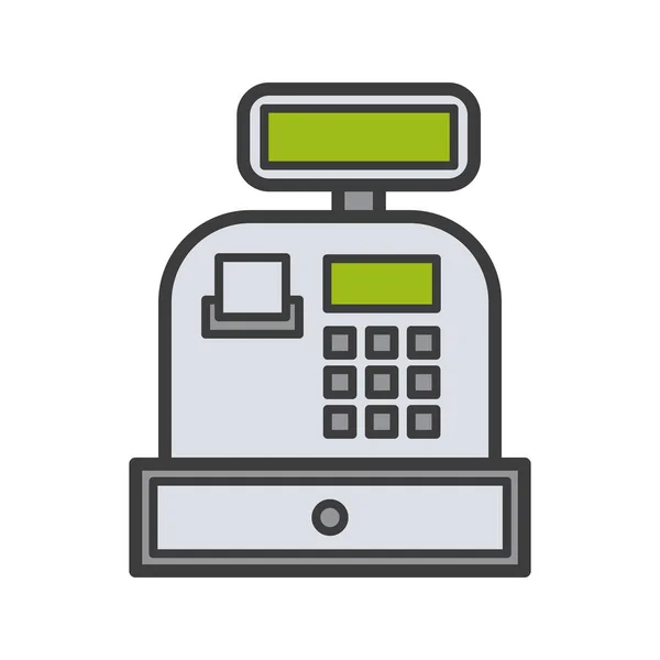 Cash register color icon. Isolated vector illustration on white background. — Stock Vector