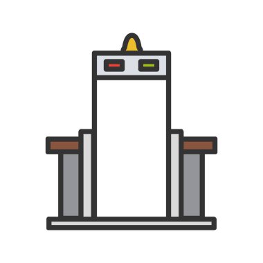 Metal tarayıcı kapısı renk simgesi. Beyaz arka plan üzerinde izole vektör çizim.