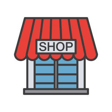 Mağaza renk simgesi. Beyaz arka plan üzerinde izole vektör çizim.
