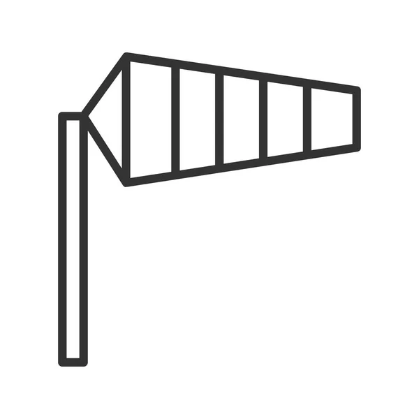 Flughafen-Windsack-Symbol. Filmmaterial dünne Linie Illustration. Vektor isolierte Umrisszeichnung. — Stockvektor