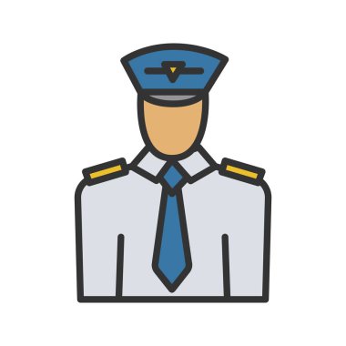 Pilot renk simgesi. Beyaz arka plan üzerinde izole vektör çizim.