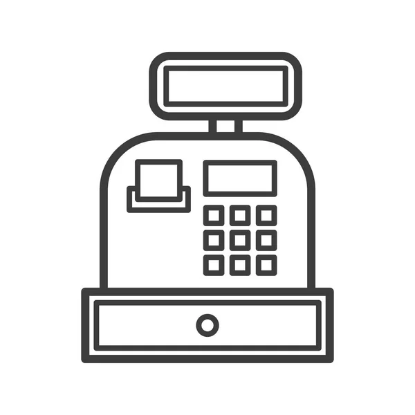 Cash register linear icon. Thin line illustration. Vector isolated outline drawing. — Stock Vector