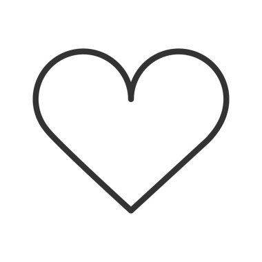 Kalp doğrusal simgesi. İnce hat illüstrasyon. Çizim vektör izole anahat.