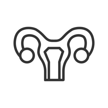 Vajina doğrusal simgesi. İnce hat illüstrasyon. Çizim vektör izole anahat.