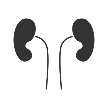 Böbrekler simgesi. Siluet simge. Negatif alan. İzole vektör çizim.