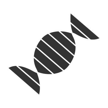 DNA molekülü simgesi. Siluet simge. Negatif alan. İzole vektör çizim.