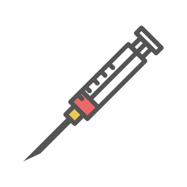 Şırınga renk simgesi. Beyaz arka plan üzerinde izole vektör çizim.