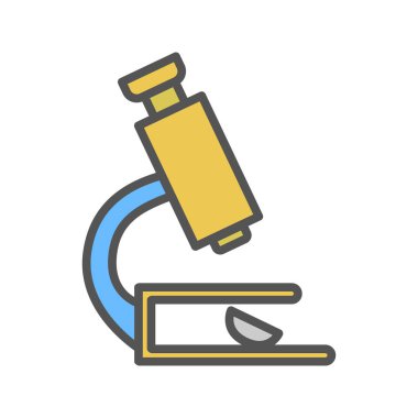 Mikroskop renk simgesi. Beyaz arka plan üzerinde izole vektör çizim.