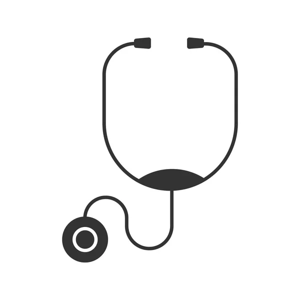 Stethoscope icon. Silhouette symbol. Negative space. Vector isolated illustration. — Stock Vector