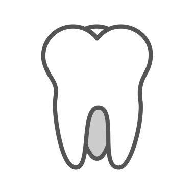 Diş renk simgesi. Beyaz arka plan üzerinde izole vektör çizim.