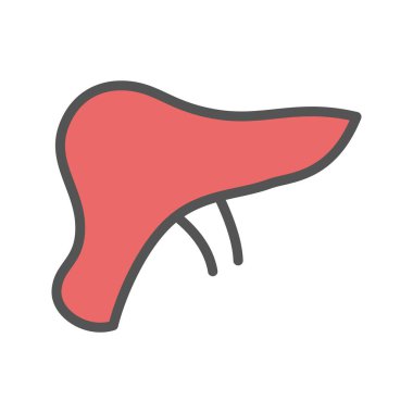 Karaciğer organ renk simgesi. Beyaz arka plan üzerinde izole vektör çizim.