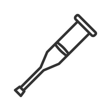 Koltuk değneği doğrusal simgesi. İnce hat illüstrasyon. Çizim vektör izole anahat.