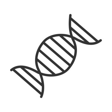 DNA molekülü doğrusal simgesi. İnce hat illüstrasyon. Çizim vektör izole anahat.