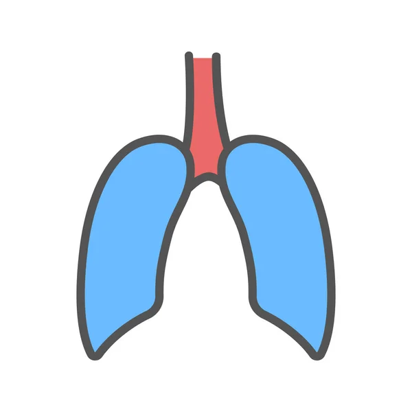 肺部颜色图标。白色背景上的孤立的矢量图. — 图库矢量图片