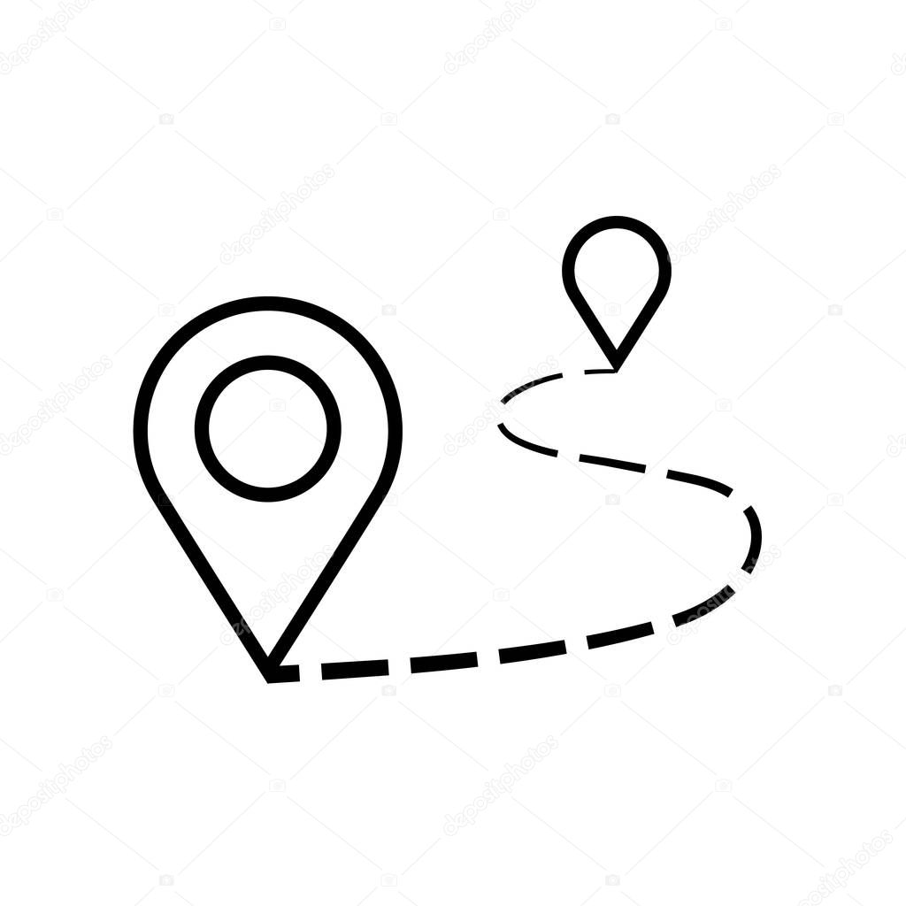 Distance icon illustration isolated vector sign symbol.