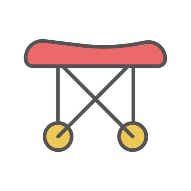 Tıbbi sedye renk simgesi. Beyaz arka plan üzerinde izole vektör çizim.