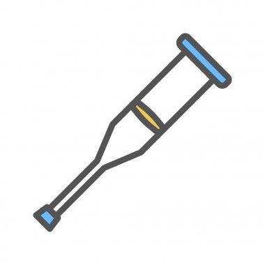 Koltuk değneği renk simgesi. Beyaz arka plan üzerinde izole vektör çizim.