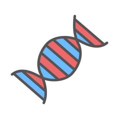 DNA molekülü renk simgesi. Beyaz arka plan üzerinde izole vektör çizim.