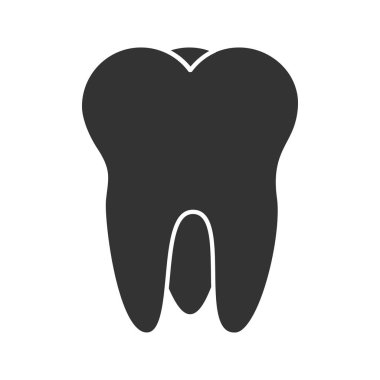 Diş simgesi. Siluet simge. Negatif alan. İzole vektör çizim.