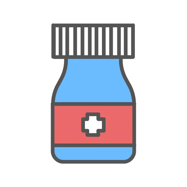 薬瓶の色アイコン。白い背景の上の孤立したベクトル図. — ストックベクタ
