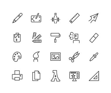 Grafik ve web tasarım çizgi simgeler