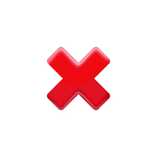 Rejection icon. 3D rejected sign. Check mark. Cross sign - can be used as symbols of wrong, close, deny etc. Created For Mobile, Web, Decor, Application. Vector Illustration. — Stock Vector