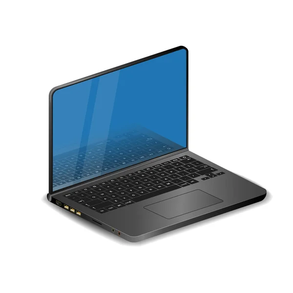 Laptop-Computer. Vektorillustration. Isoliert auf weißem Hintergrund. — Stockvektor