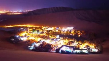 Huacachina vahasının panoramik manzarası.