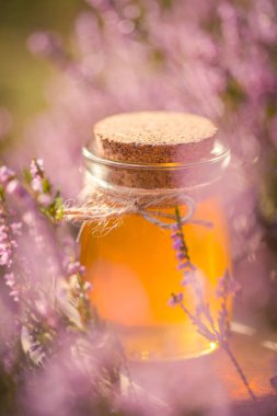 Tatlım. Heather Bush doğal heather bal ile jar