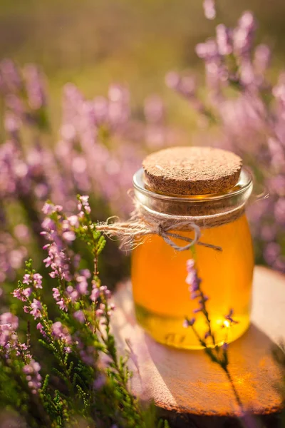 Tatlım. Heather Bush doğal heather bal ile jar