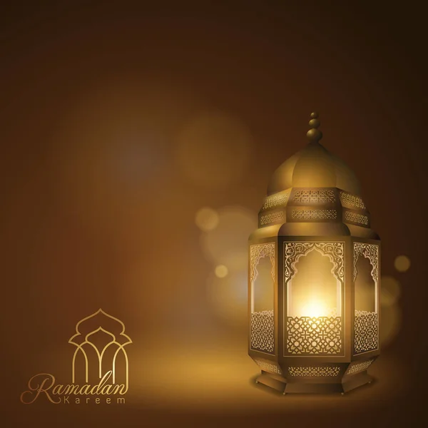 Bannière avec lanterne arabe — Image vectorielle