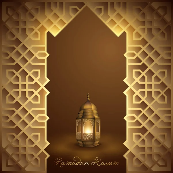 Linterna árabe y ornamento geométrico — Archivo Imágenes Vectoriales