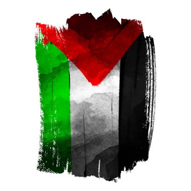 Palestine bayrak mürekkep kontur vektör çizim Fırçası
