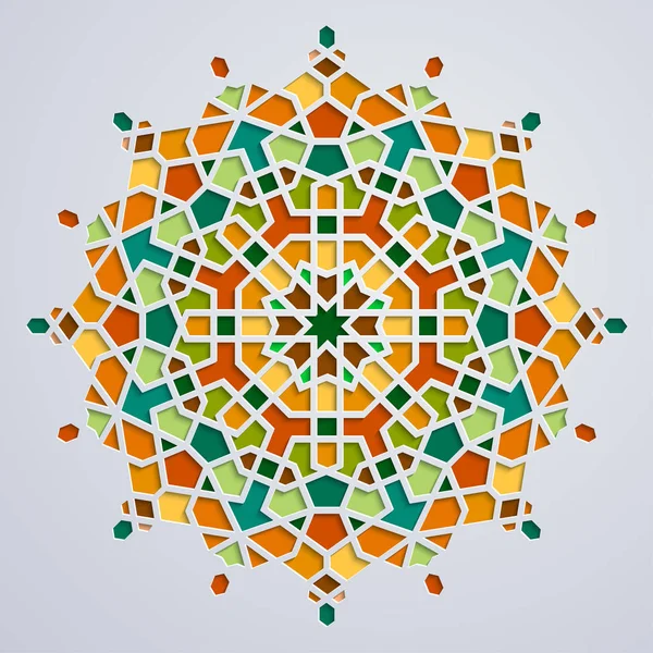 Ornamento Floreale Arabo Motivo Geometrico Marocco Sfondo Banner Islamico — Vettoriale Stock