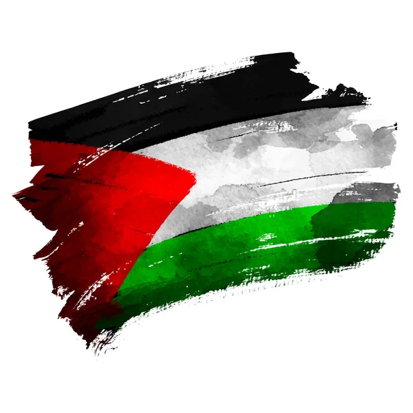 Bandera Palestina Tinta Pincelada Vector Ilustración — Vector de stock