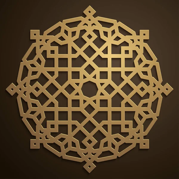 Arapça Geometrik Desen Fas Daire Süsleme — Stok Vektör