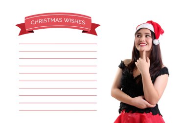 Kız ve onun kişisel Noel dilek