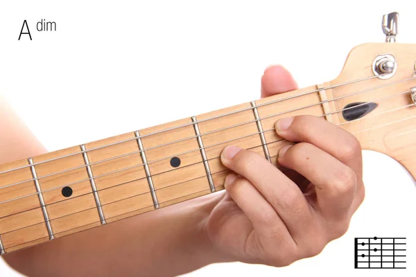 Adim tutorial acorde guitarra — Fotografia de Stock