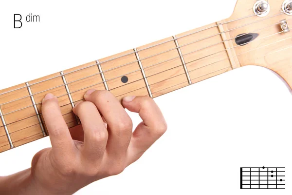 Baug guitar akkord tutorial — Stockfoto