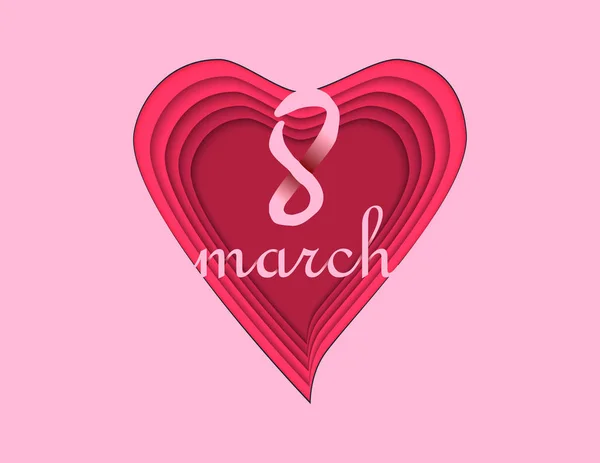 Z życzeniami z numerem 8. Marzec 8 - dzień kobiet — Wektor stockowy