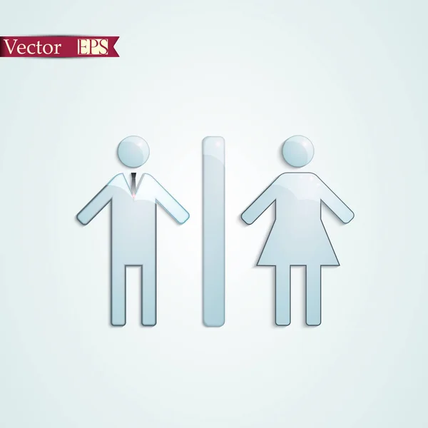 Mann und Frau Toiletten-Vektorsymbol — Stockvektor
