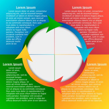 Infographics şablon dört kare seçenekleriyle. İçin kullanılan 