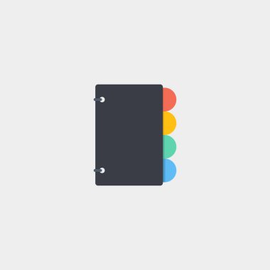 Düz stok defter simge vektör çizim